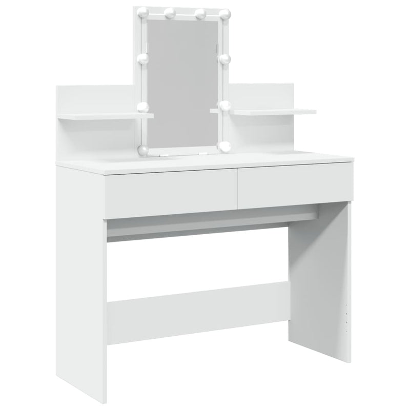 vidaXL fehér fésülködőasztal LED-del 100 x 40 x 130 cm