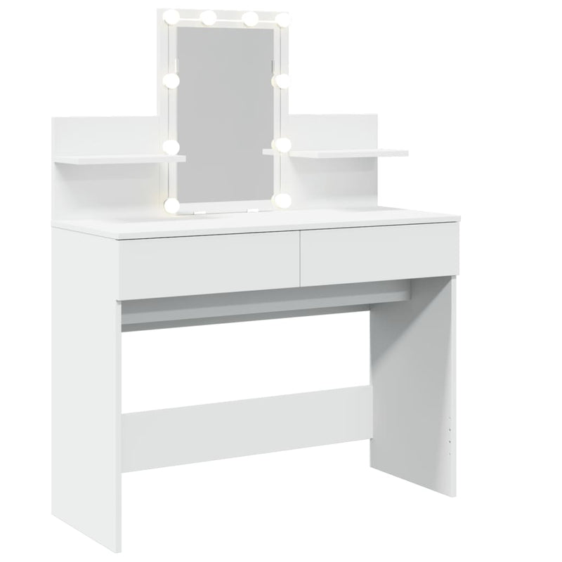 vidaXL fehér fésülködőasztal LED-del 100 x 40 x 130 cm