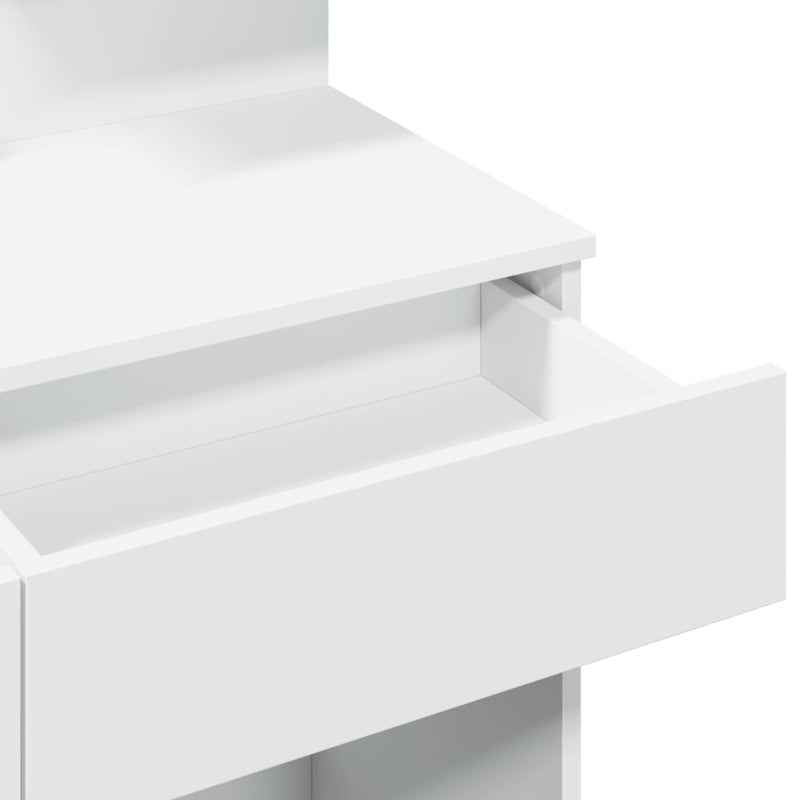 vidaXL fehér fésülködőasztal LED-del 100 x 40 x 130 cm