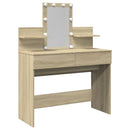 vidaXL sonoma tölgy színű fésülködőasztal LED-del 100 x 40 x 130 cm