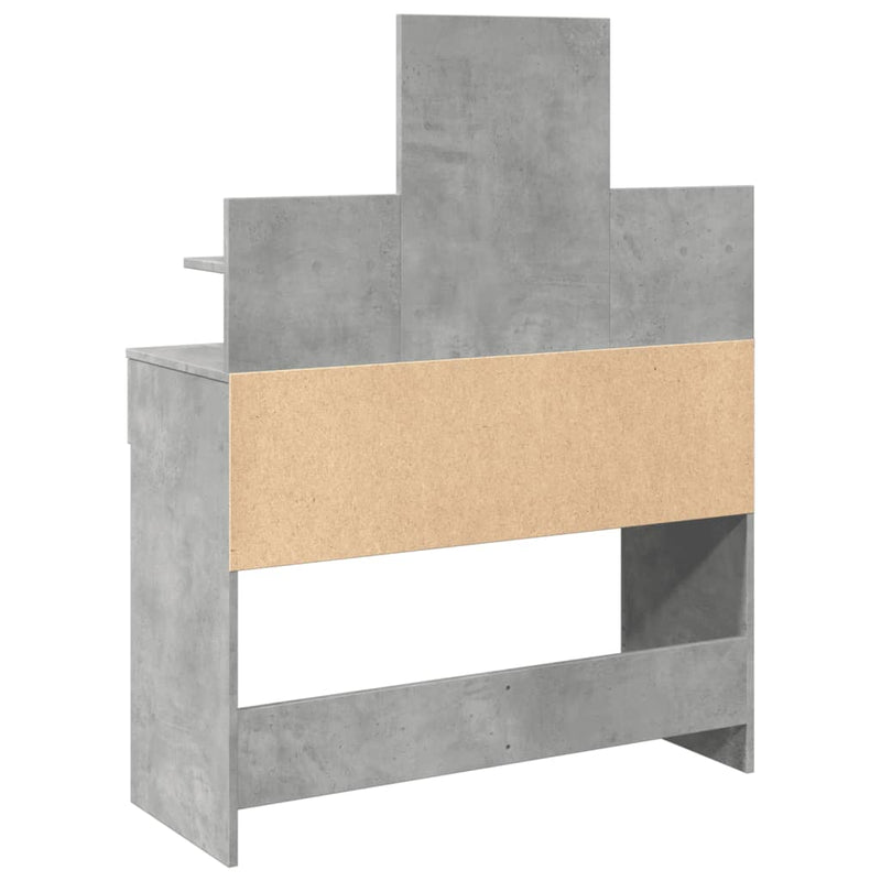 vidaXL betonszürke fésülködőasztal LED-del 100 x 40 x 130 cm