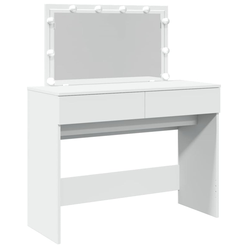 vidaXL fehér fésülködőasztal LED-del 100 x 40 x 130 cm