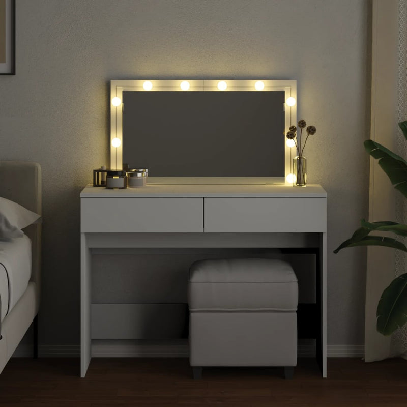 vidaXL fehér fésülködőasztal LED-del 100 x 40 x 130 cm