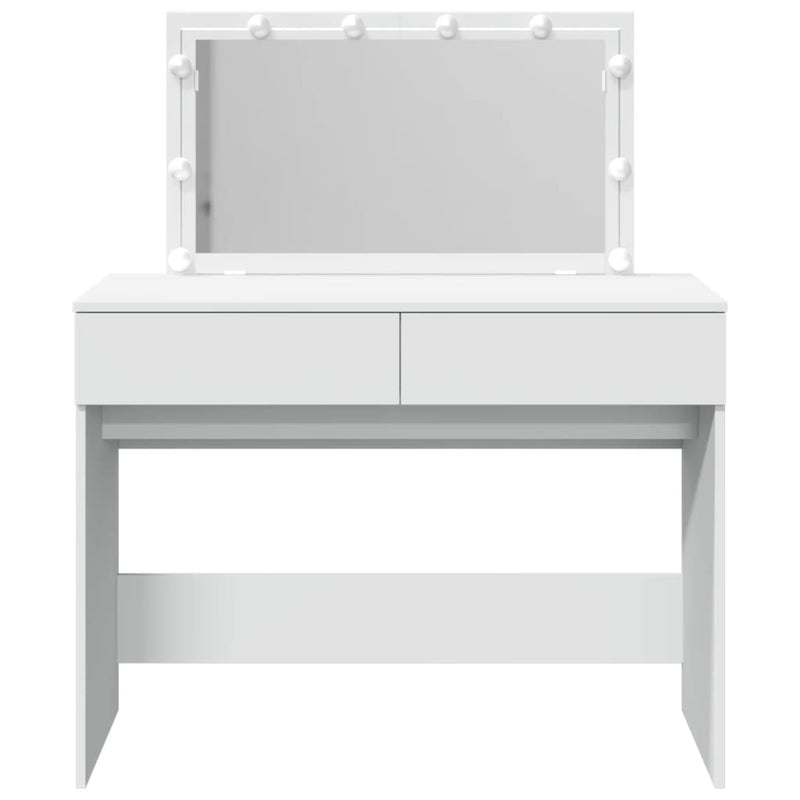 vidaXL fehér fésülködőasztal LED-del 100 x 40 x 130 cm