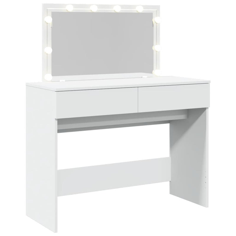 vidaXL fehér fésülködőasztal LED-del 100 x 40 x 130 cm