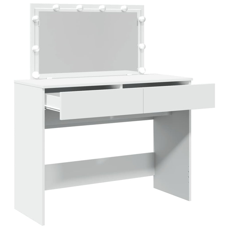 vidaXL fehér fésülködőasztal LED-del 100 x 40 x 130 cm