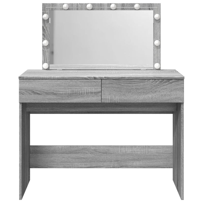 vidaXL szürke sonoma színű fésülködőasztal LED-del 100 x 40 x 120 cm