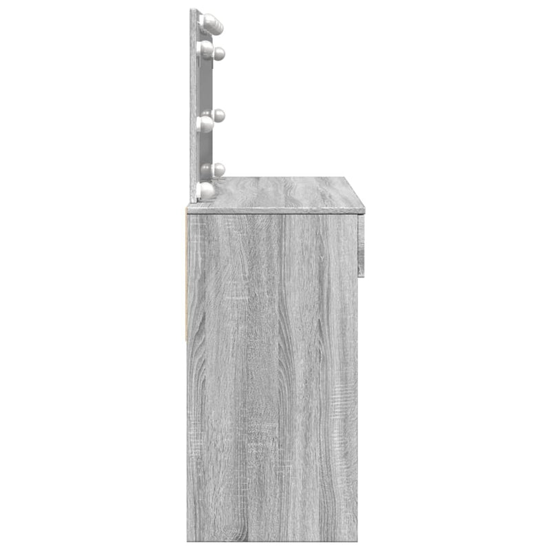 vidaXL szürke sonoma színű fésülködőasztal LED-del 100 x 40 x 120 cm