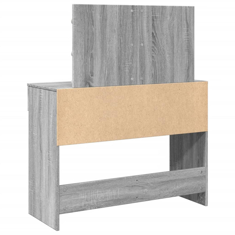 vidaXL szürke sonoma színű fésülködőasztal LED-del 100 x 40 x 120 cm