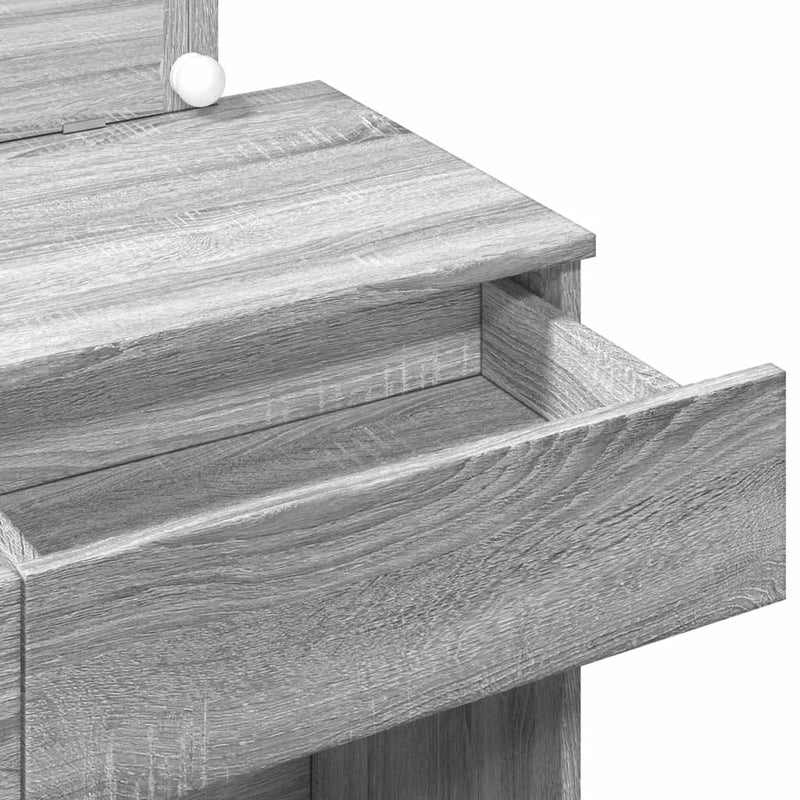 vidaXL szürke sonoma színű fésülködőasztal LED-del 100 x 40 x 120 cm