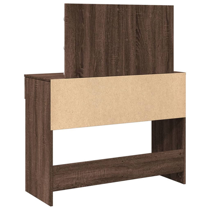 vidaXL barna tölgy színű fésülködőasztal LED-del 100 x 40 x 120 cm