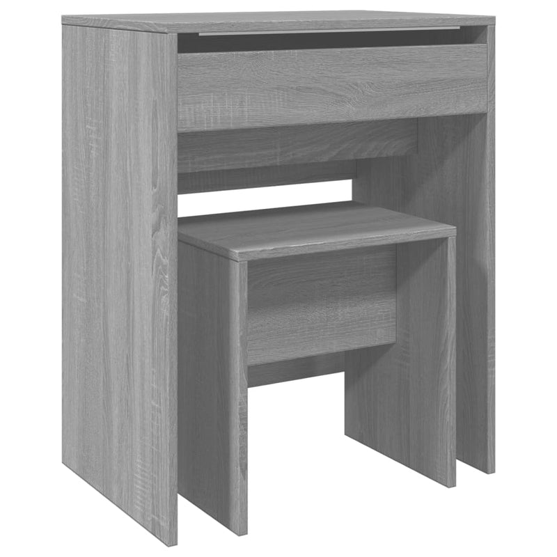 vidaXL szürke sonoma színű fésülködőasztal és ülőke 60x40x113,5 cm