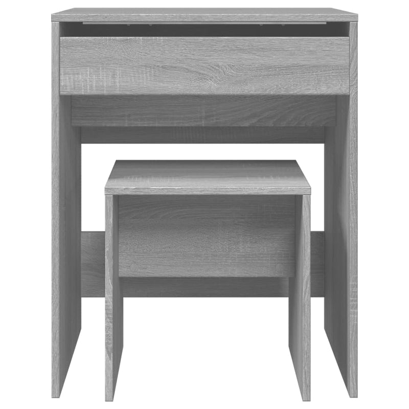vidaXL szürke sonoma színű fésülködőasztal és ülőke 60x40x113,5 cm