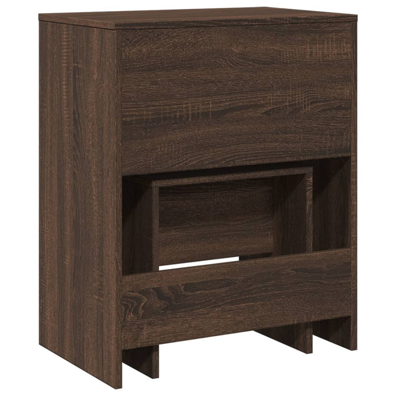 vidaXL barna tölgy színű fésülködőasztal és ülőke 60 x 40 x 113,5 cm