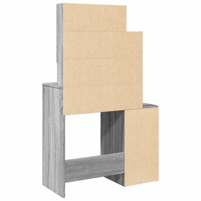 vidaXL szürke sonoma színű fésülködőasztal szekrénnyel 80 x 35 x 132cm