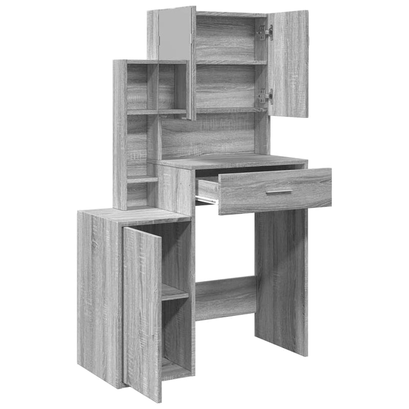 vidaXL szürke sonoma színű fésülködőasztal szekrénnyel 80 x 35 x 132cm