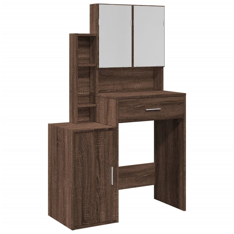 vidaXL barna tölgy színű fésülködőasztal szekrénnyel 80 x 35 x 132 cm