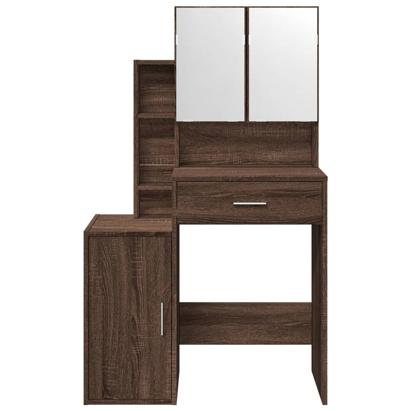 vidaXL barna tölgy színű fésülködőasztal szekrénnyel 80 x 35 x 132 cm