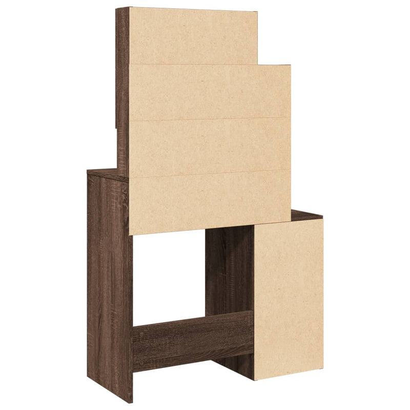 vidaXL barna tölgy színű fésülködőasztal szekrénnyel 80 x 35 x 132 cm