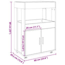 vidaXL szürke sonoma színű szerelt fa bárkocsi 60 x 39,5 x 89 cm