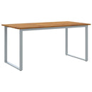 vidaXL Kert étkező szett 7 pcs Szürke és barna Acél és szilárd akácfa