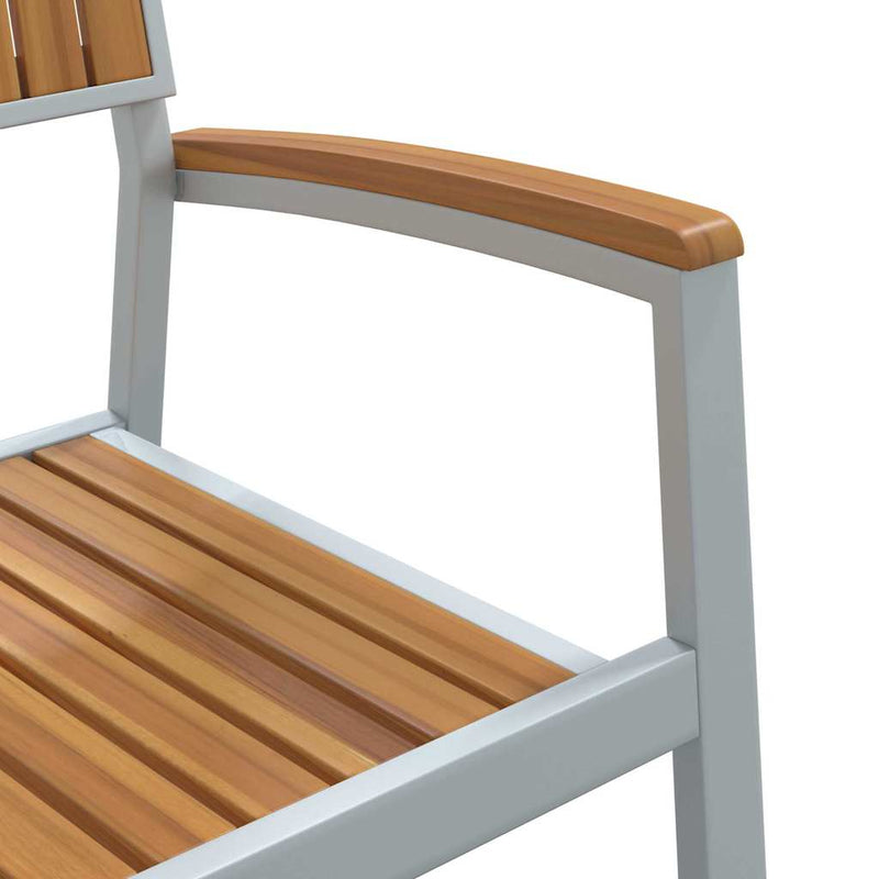 vidaXL Kert étkező szett 5 pcs Szürke és barna 160 x 80 x 75 cm