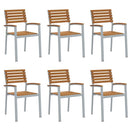 vidaXL Kerti Szék 6 pcs Barna 56 x 57 x 87 cm Tömör Akácfa