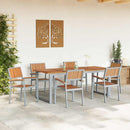 vidaXL Összecsukható Szék 6 pcs Barna 56 x 57 x 87 cm Tömör Akácfa