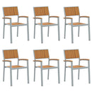 vidaXL Összecsukható Szék 6 pcs Barna 56 x 57 x 87 cm Tömör Akácfa