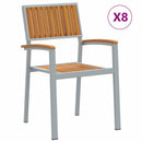 vidaXL Összecsukható Szék 8 pcs Barna 56 x 57 x 87 cm Tömör Akácfa