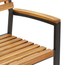 vidaXL Kert étkező szett 7 pcs Fekete Tömör Akácfa