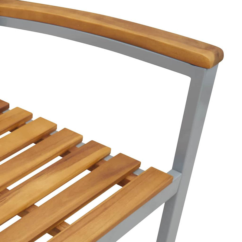 vidaXL Kert étkező szett 5 pcs Szürke és barna Acél és szilárd akácfa