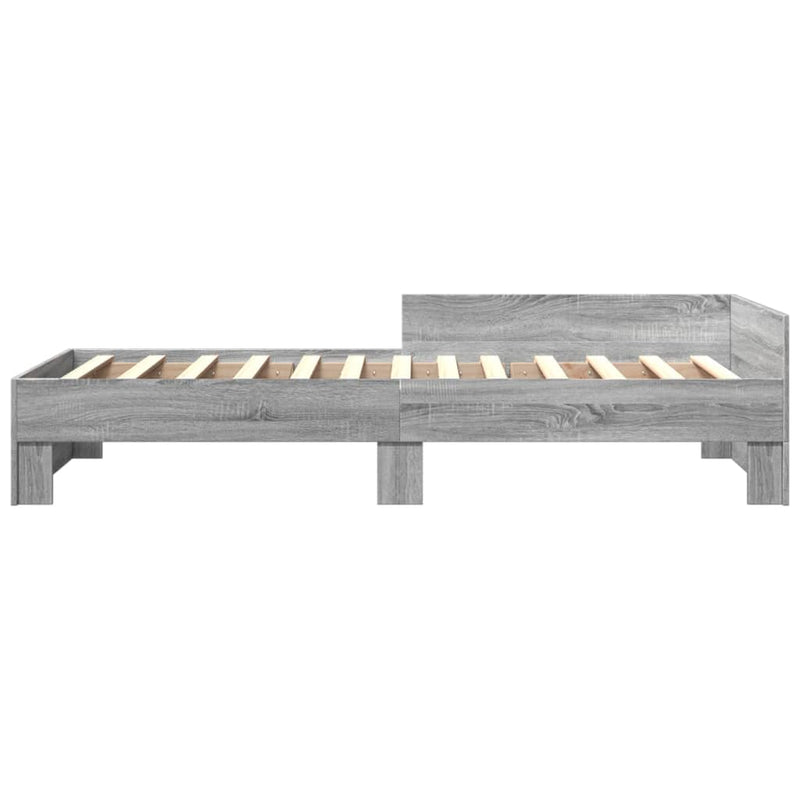 vidaXL sonoma tölgyszínű szerelt fa ágykeret 90 x 200 cm