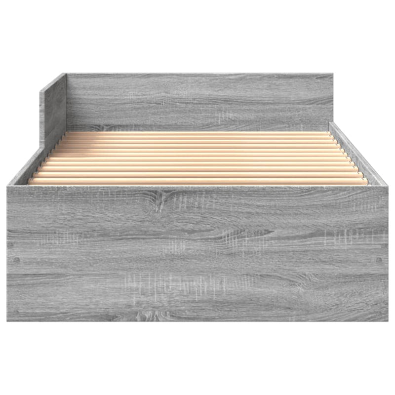 vidaXL sonoma tölgyszínű szerelt fa ágykeret 90 x 200 cm