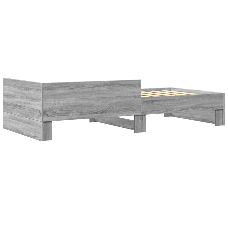 vidaXL sonoma tölgyszínű szerelt fa ágykeret 90 x 200 cm