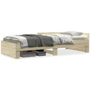 vidaXL sonoma tölgy színű szerelt fa ágykeret matrac nélkül 75x190 cm