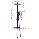 vidaXL fekete sárgaréz kétfejű zuhanyszett keverővel és tömlővel