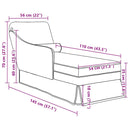 vidaXL Fotel társalgó párnázattal és jobb karfával Borvörös bársony