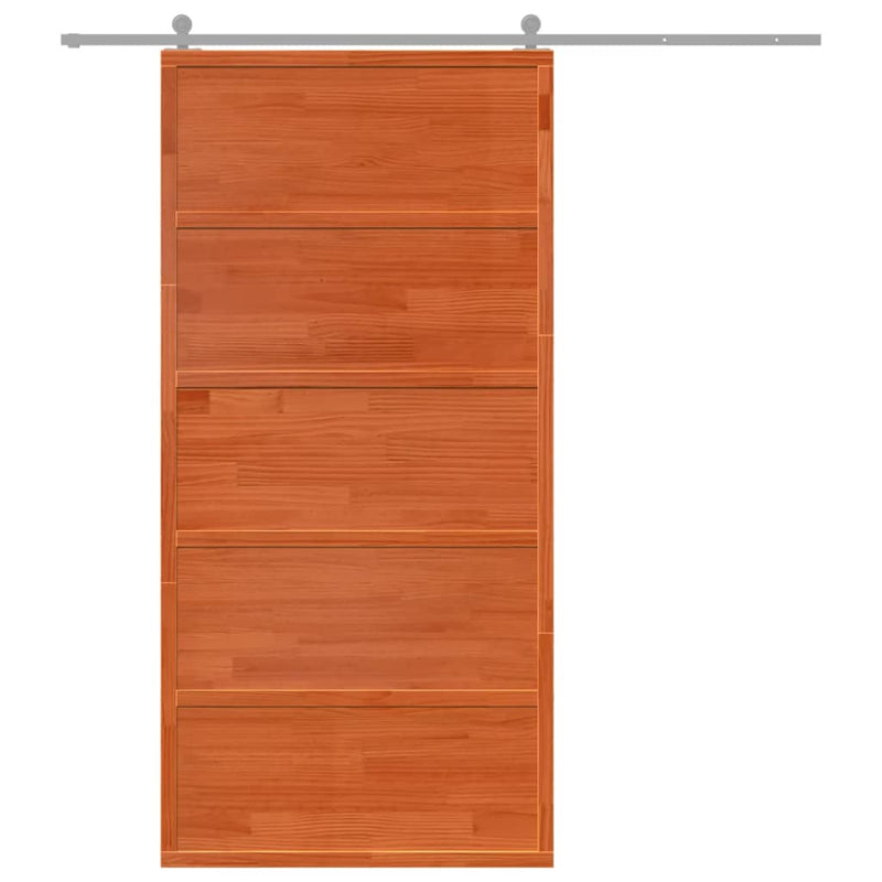 vidaXL viaszbarna tömör fenyőfa istálló stílusú ajtó 100x208 cm