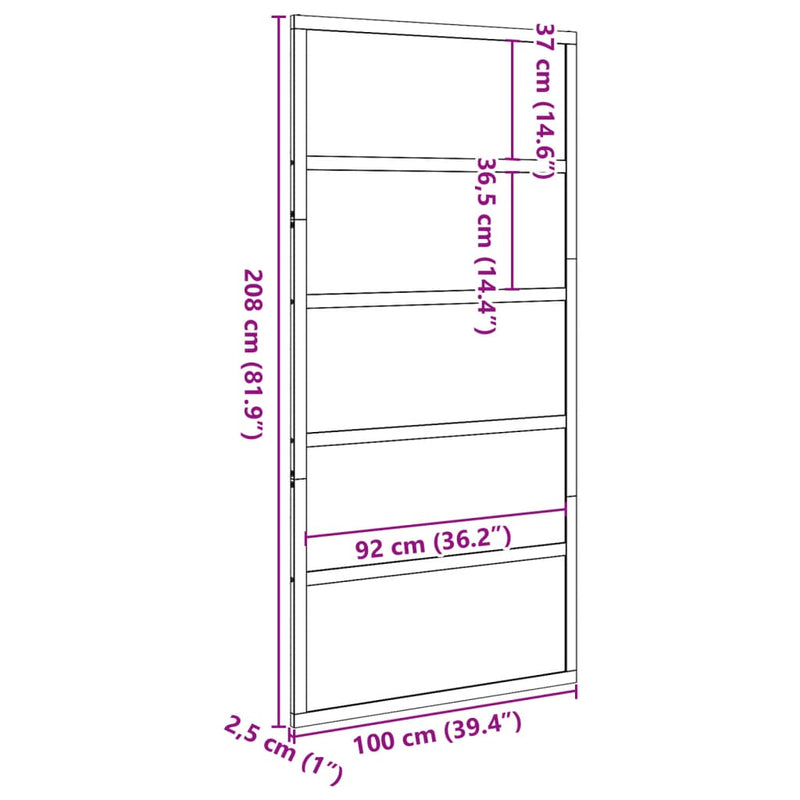 vidaXL viaszbarna tömör fenyőfa istálló stílusú ajtó 100x208 cm