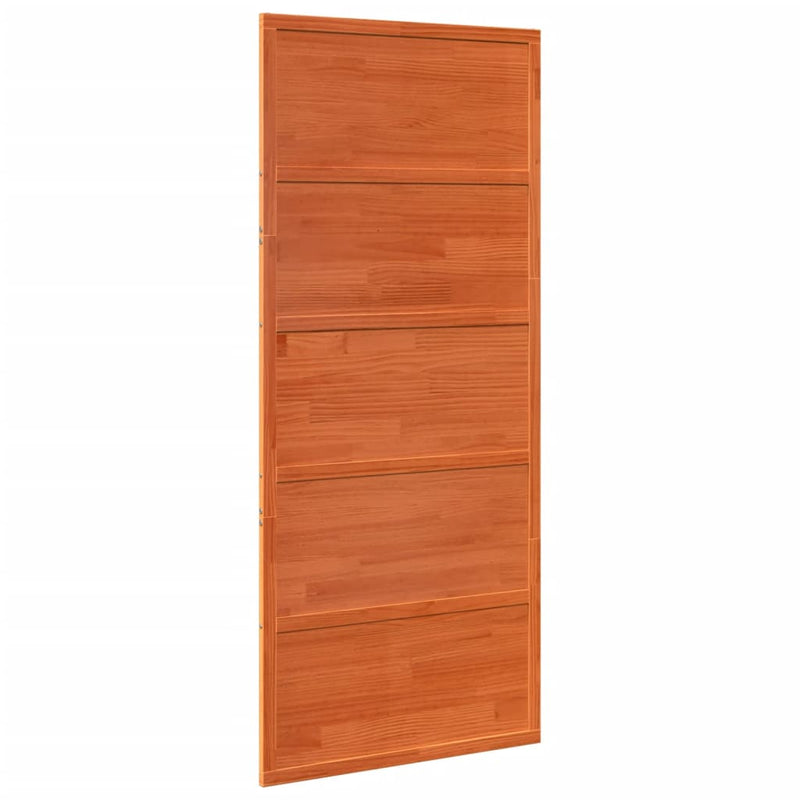 vidaXL viaszbarna tömör fenyőfa istálló stílusú ajtó 90x208 cm