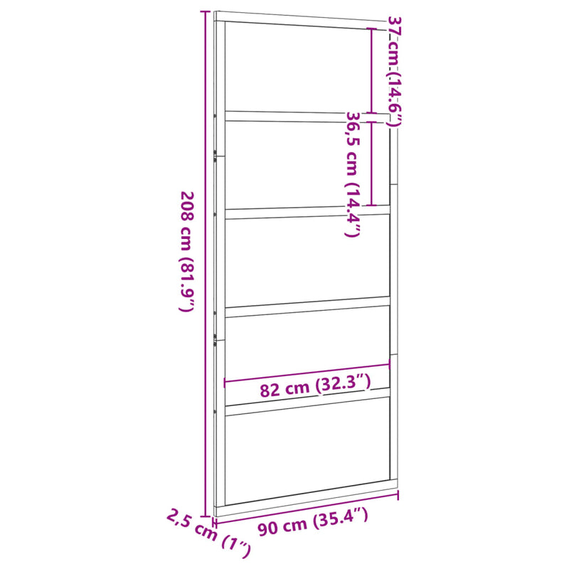 vidaXL viaszbarna tömör fenyőfa istálló stílusú ajtó 90x208 cm
