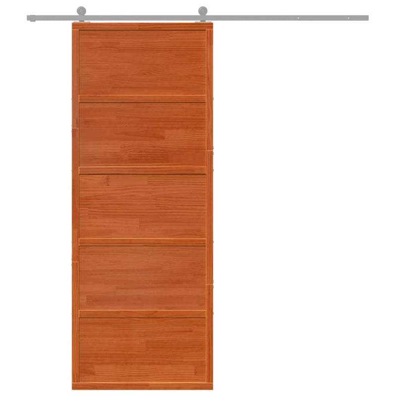 vidaXL viaszbarna tömör fenyőfa istálló stílusú ajtó 80x208 cm