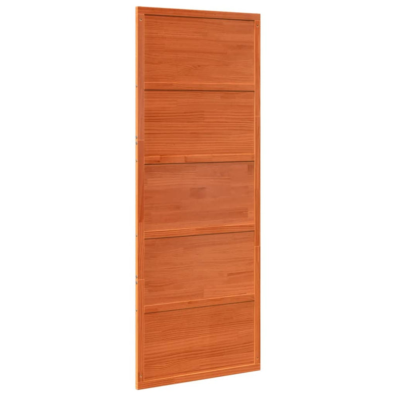 vidaXL viaszbarna tömör fenyőfa istálló stílusú ajtó 80x208 cm