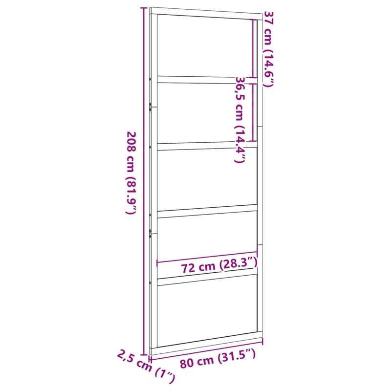vidaXL viaszbarna tömör fenyőfa istálló stílusú ajtó 80x208 cm