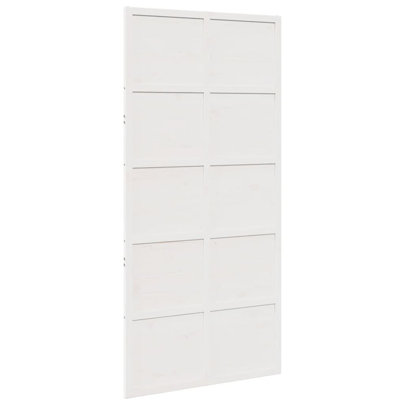 vidaXL fehér tömör fenyőfa istálló stílusú ajtó 100x208 cm