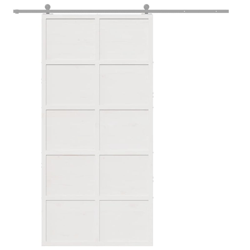 vidaXL fehér tömör fenyőfa istálló stílusú ajtó 100x208 cm