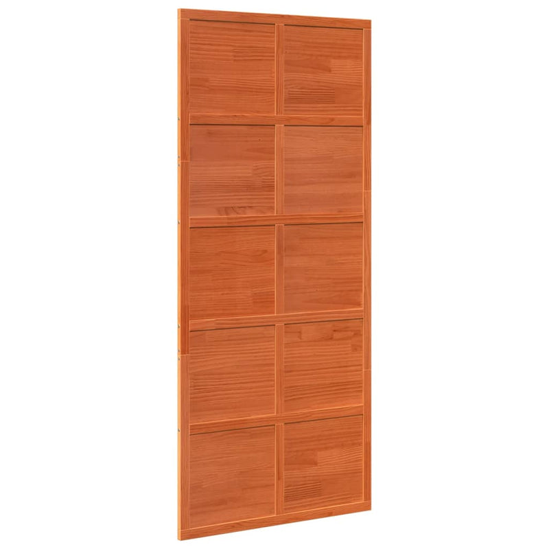 vidaXL viaszbarna tömör fenyőfa istálló stílusú ajtó 90x208 cm