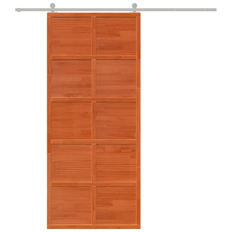 vidaXL viaszbarna tömör fenyőfa istálló stílusú ajtó 90x208 cm