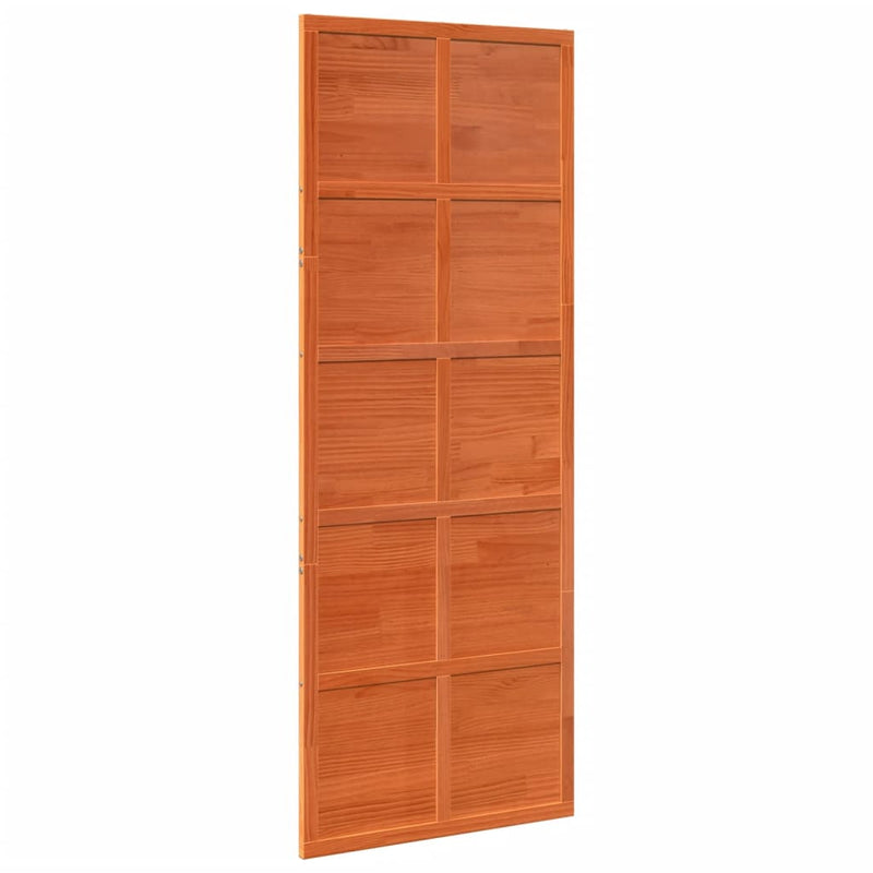 vidaXL viaszbarna tömör fenyőfa istálló stílusú ajtó 80x208 cm